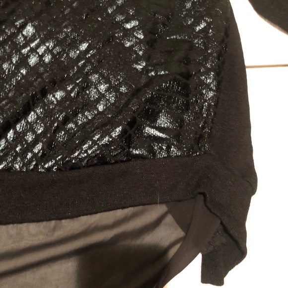 Bar III  blue textured front sweater with sheen  open sheer lined swing back - Picture 10 of 14